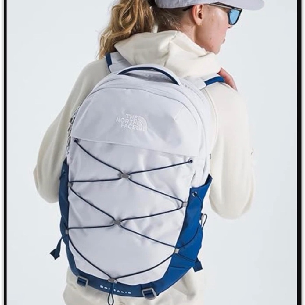 The North Face Women's BOREALIS Blue and White Backpack NEW!! - Picture 5 of 14